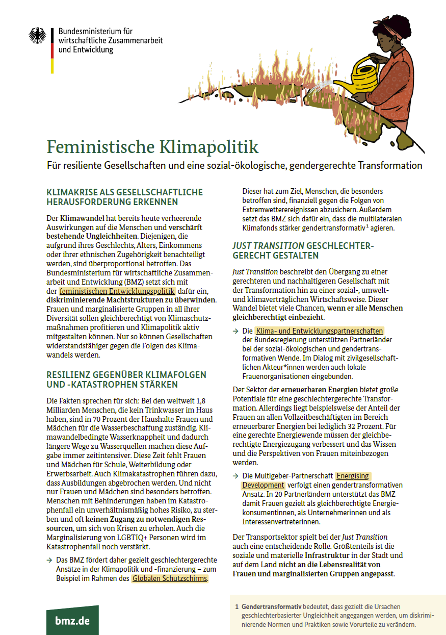 Titelblatt: Feministische Klimapolitik