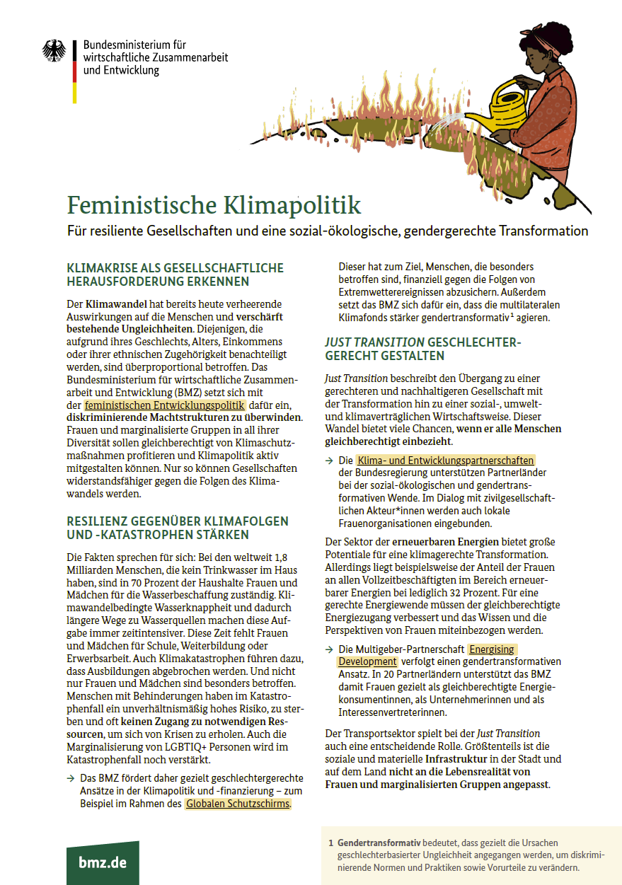 Titelblatt: Feministische Klimapolitik