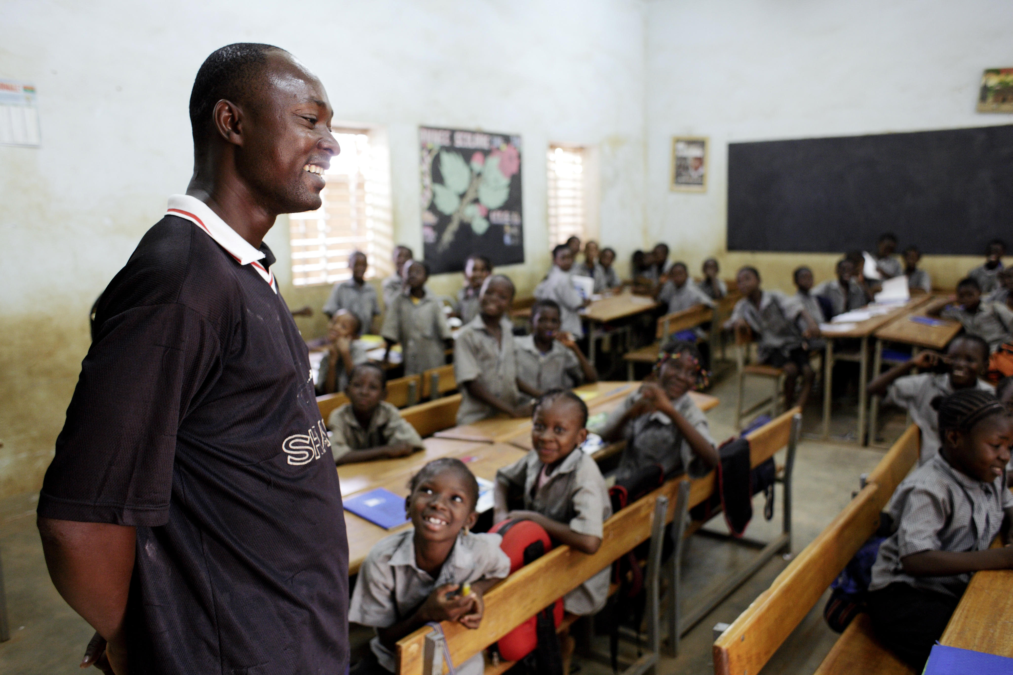 Teaching at a school in Ouagadougou, Burkina Faso