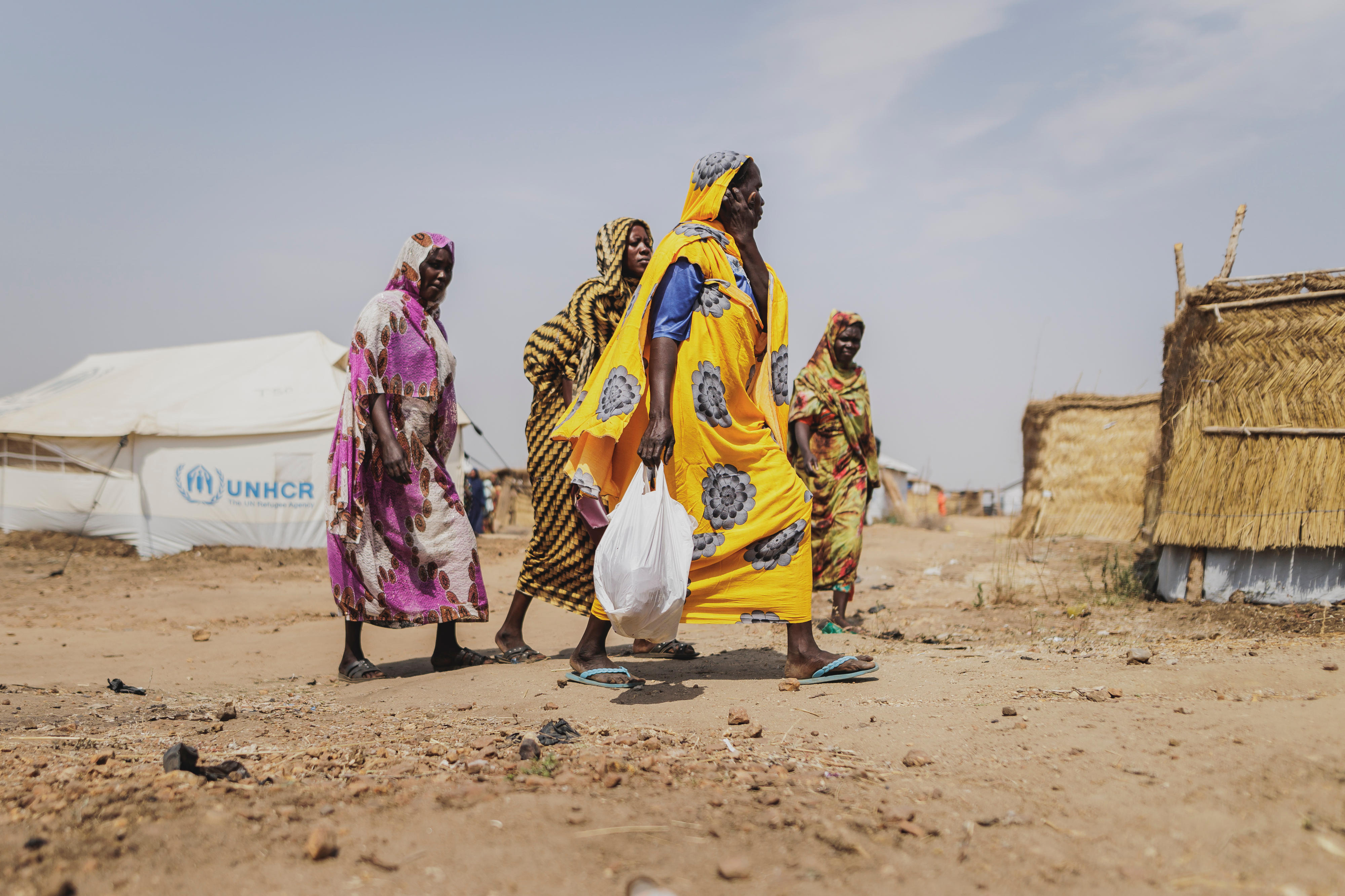 Women in the Gorom refugee camp in South Sudan, where many refugees from Sudan are sheltering