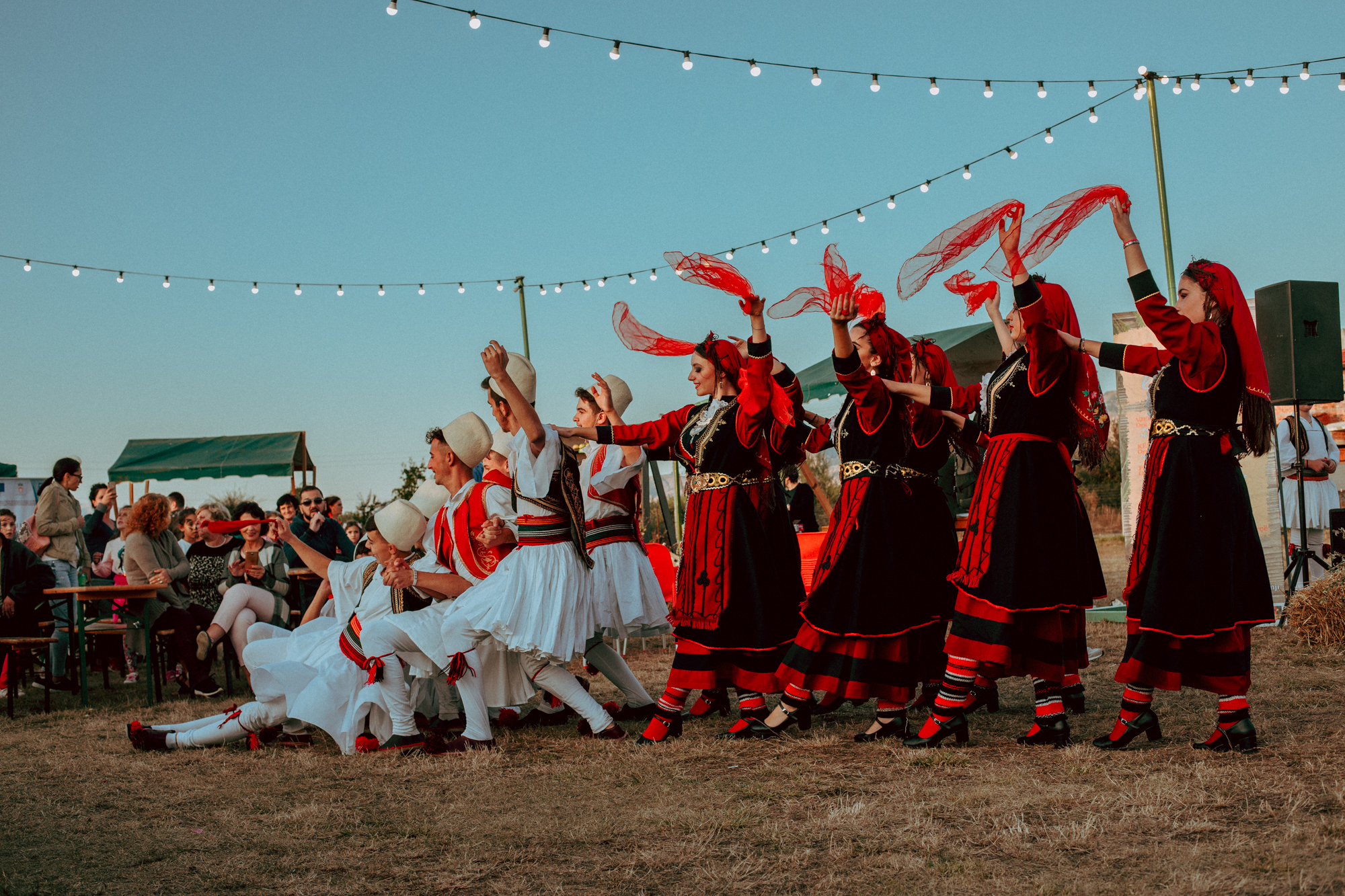 Traditional southern Albanian dance at the apple festival in Korçë, Albania