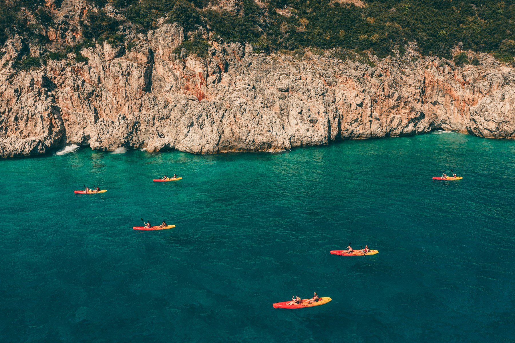 Kayaking at the South Outdoor Festival 2021 in the coastal area of Jale, in the municipality of Himara, Albania