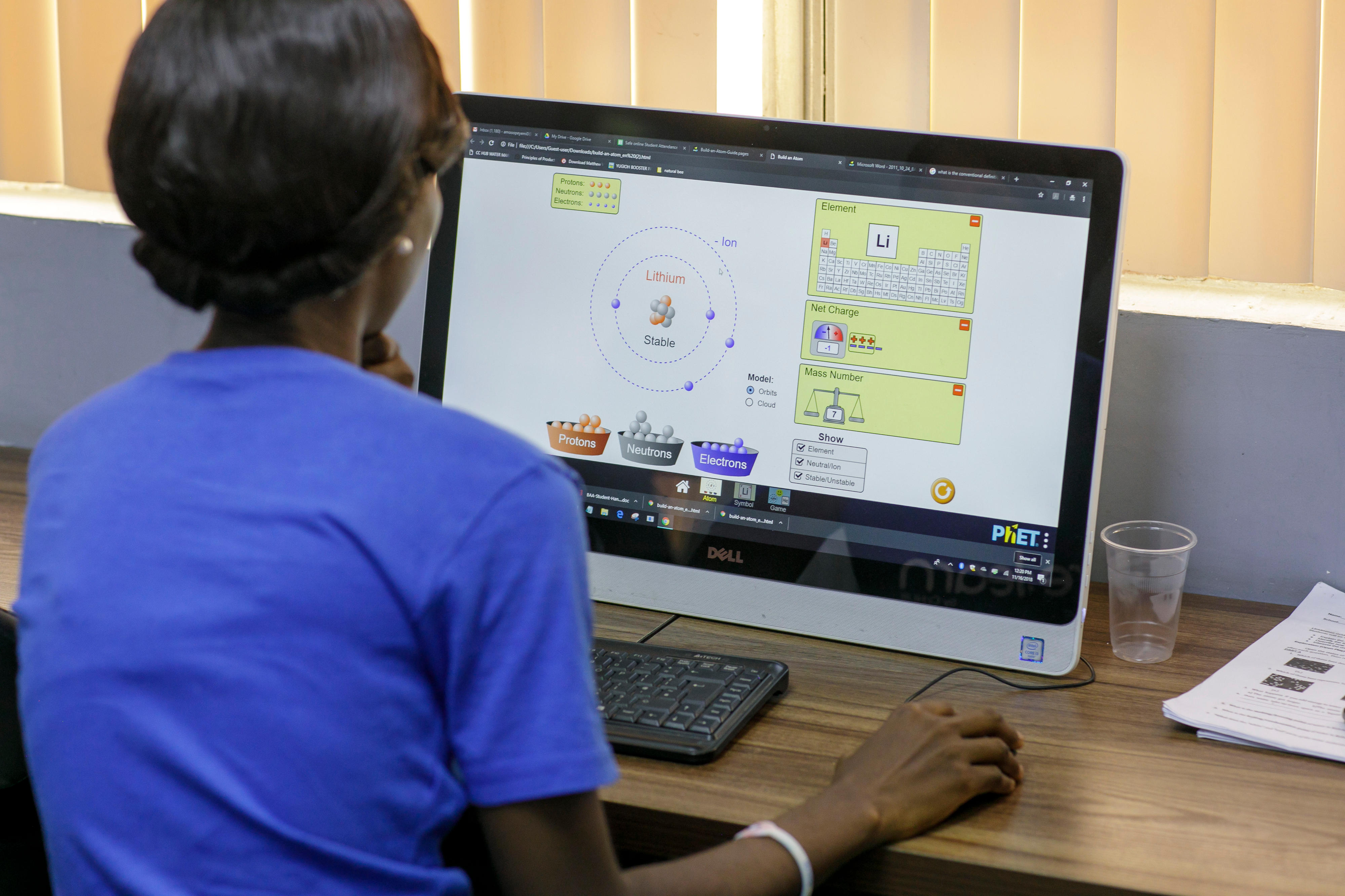 A woman working on a computer