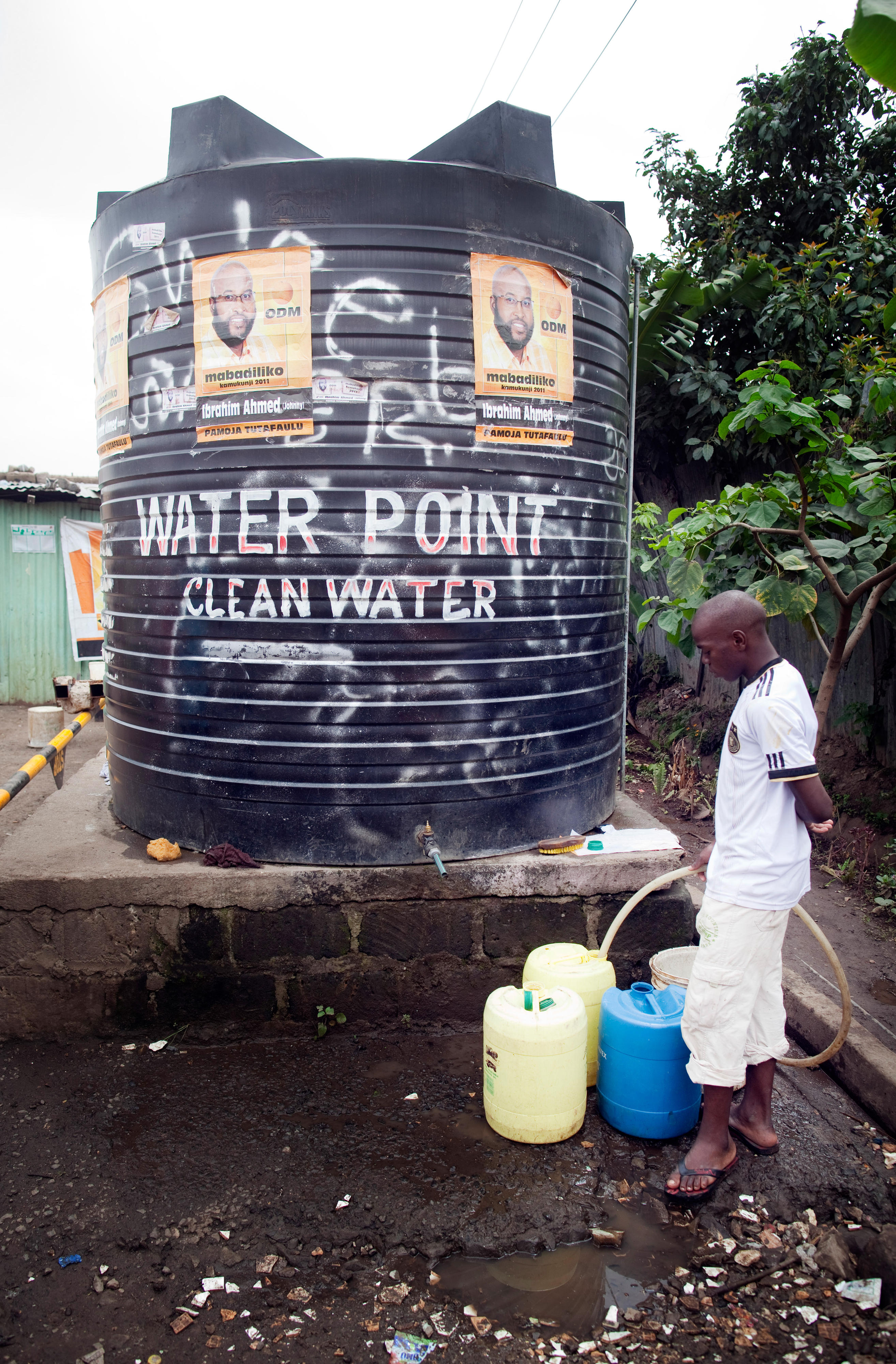 Fresh water tank in a poor neighbourhood in Nairobi, Kenya