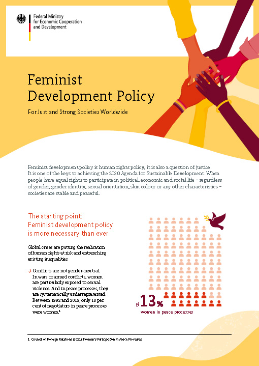 Cover: Feminist development policy executive summary