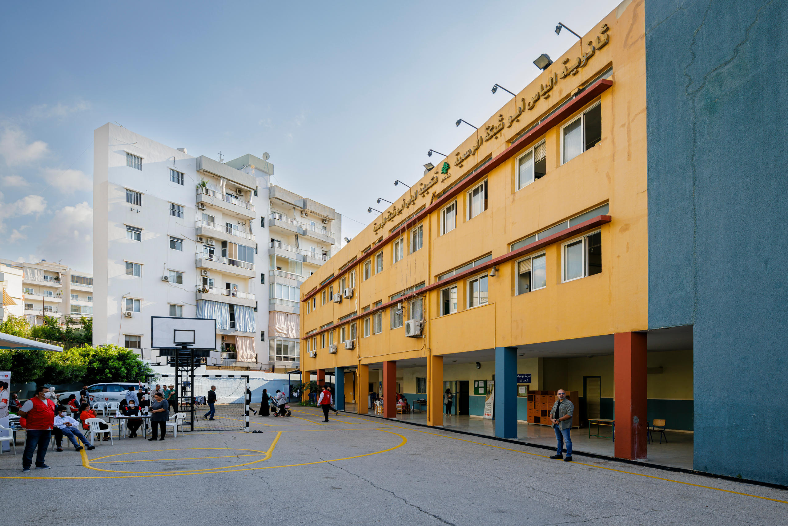 School in Beirut, which is used both for teaching and as an emergency public shelter for internally displaced persons.