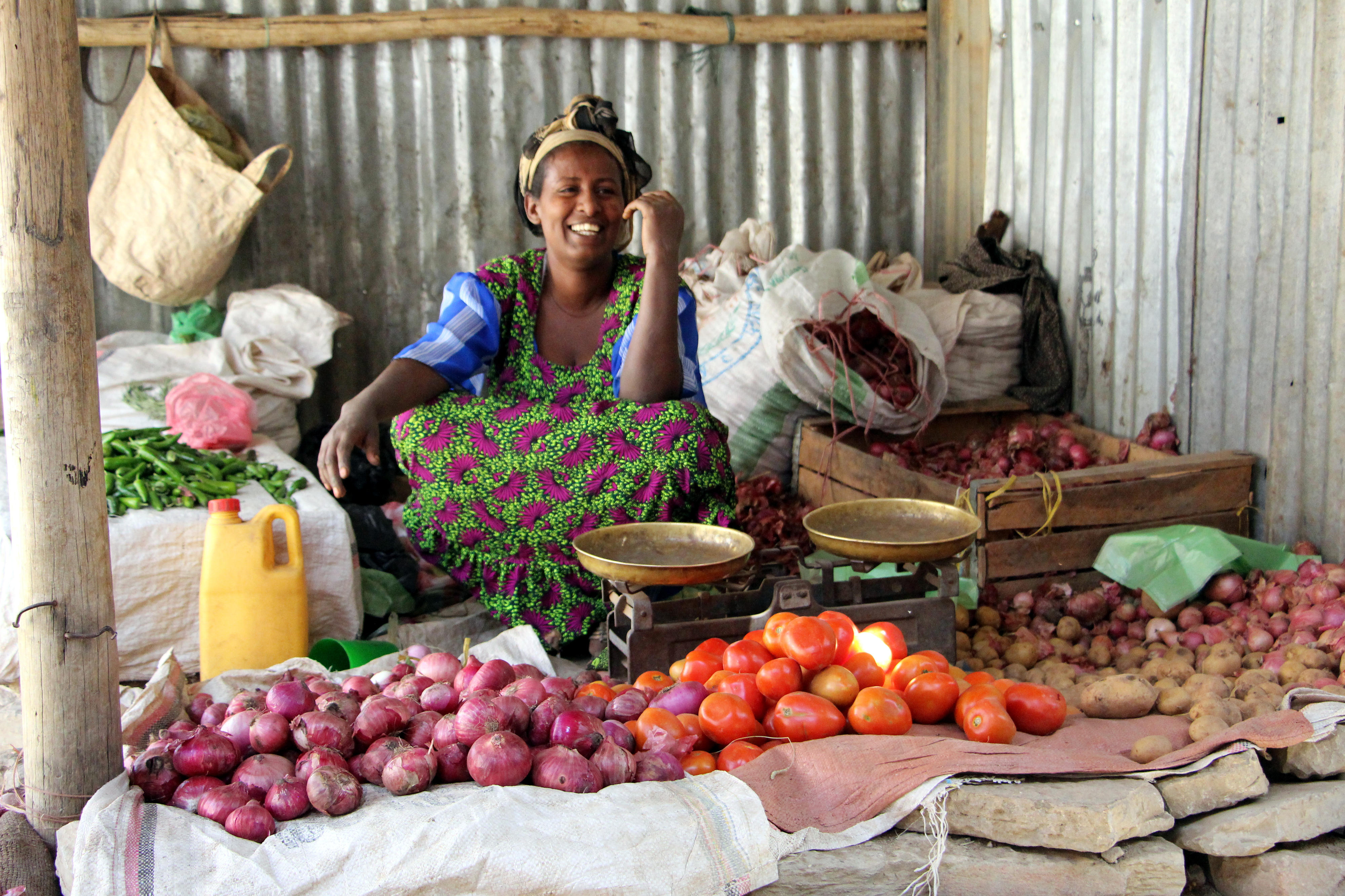 Market stall in Mekelle, Ethiopia