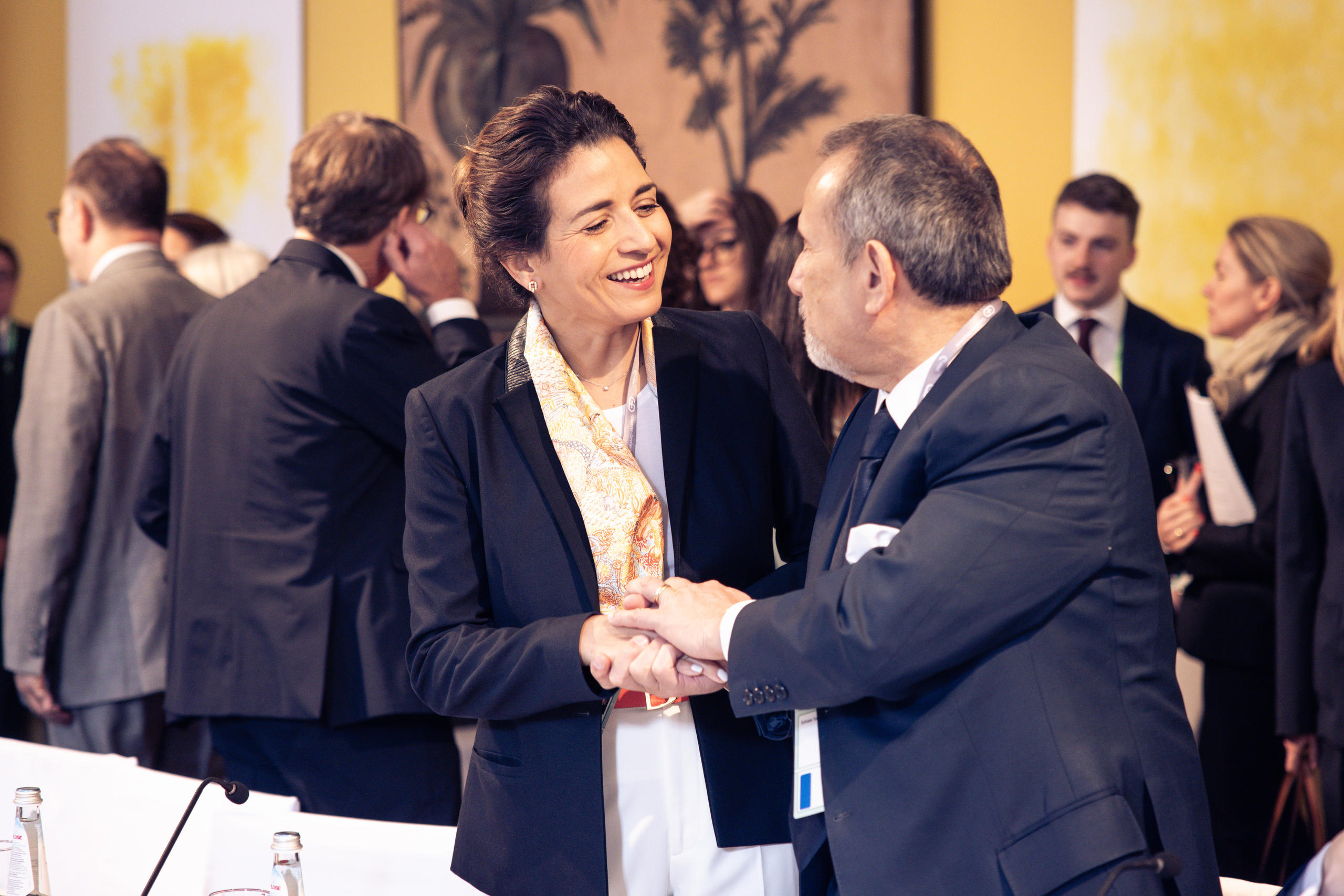 Moroccan Energy Minister Leila Benali and Peruvian Foreign Minister Elmer Schialer Salcedo